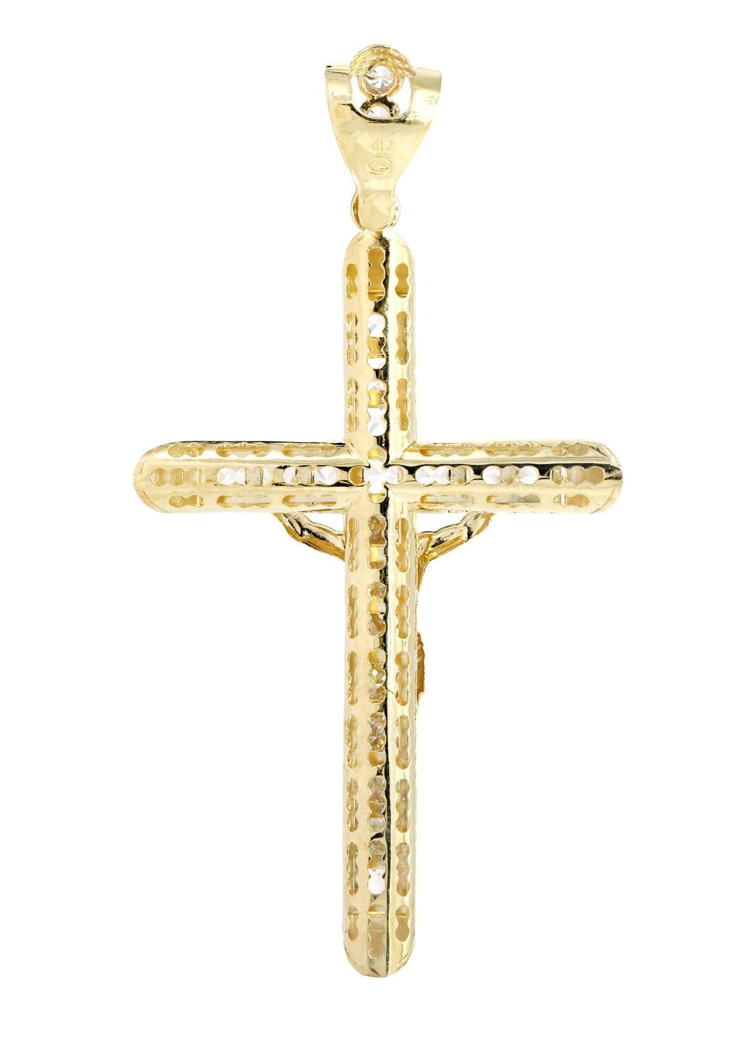 10K Gold Cross Pendant for Women & Men - 16.9 Grams Religious Jewelry - Perfect for Baptism, First Communion & Everyday Wear