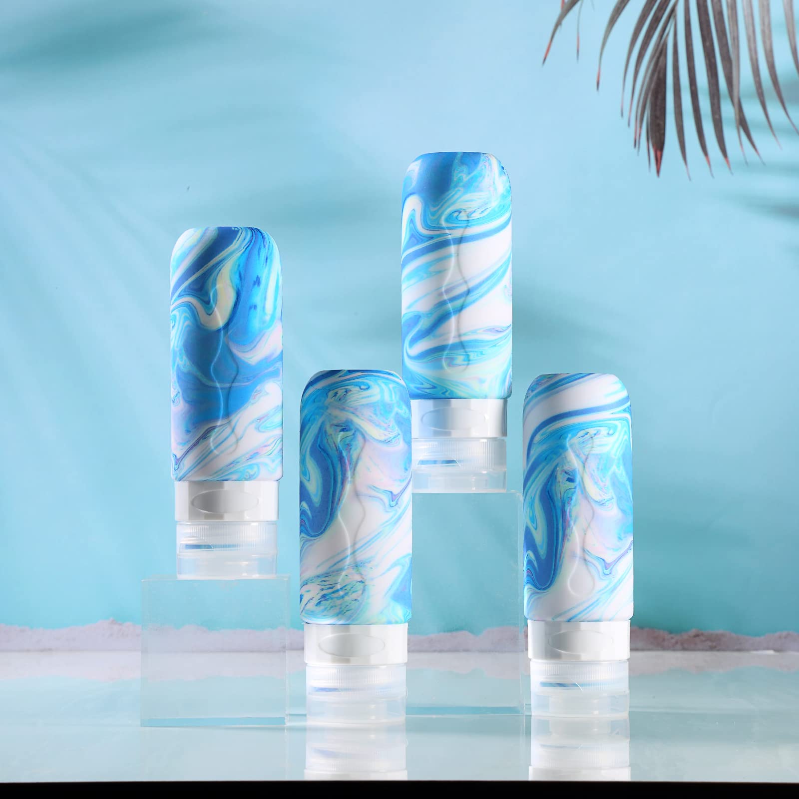 TSA Approved 3oz Travel Bottles for Toiletries - Leak Proof, BPA Free Refillable Containers for Shampoo, Lotion & Soap (4 Pack) | Perfect for Air Travel, Gym, Camping & Vacation Essentials