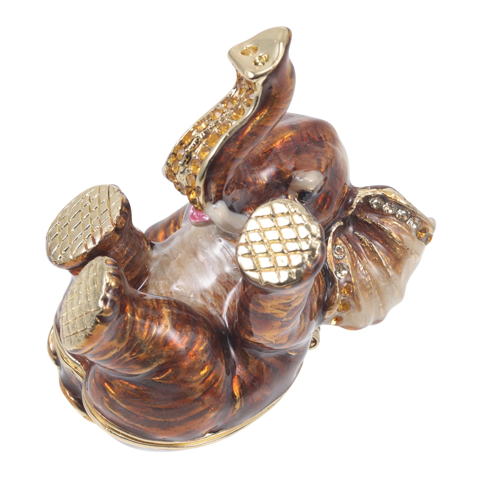 Elephant Jewelry Box - Vintage Alloy Trinket Case for Necklaces & Rings - Home Decor Storage