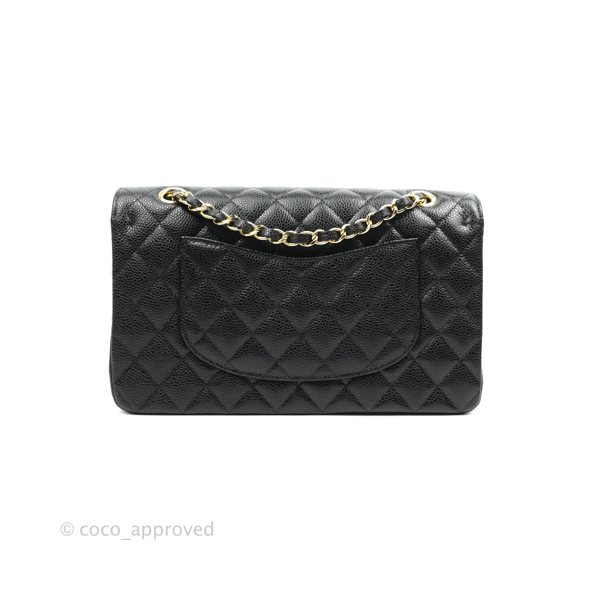 Chanel Classic Medium Double Flap Bag - Black Caviar Leather with Gold Hardware | Luxury Handbag for Women, Perfect for Work, Evening & Special Occasions