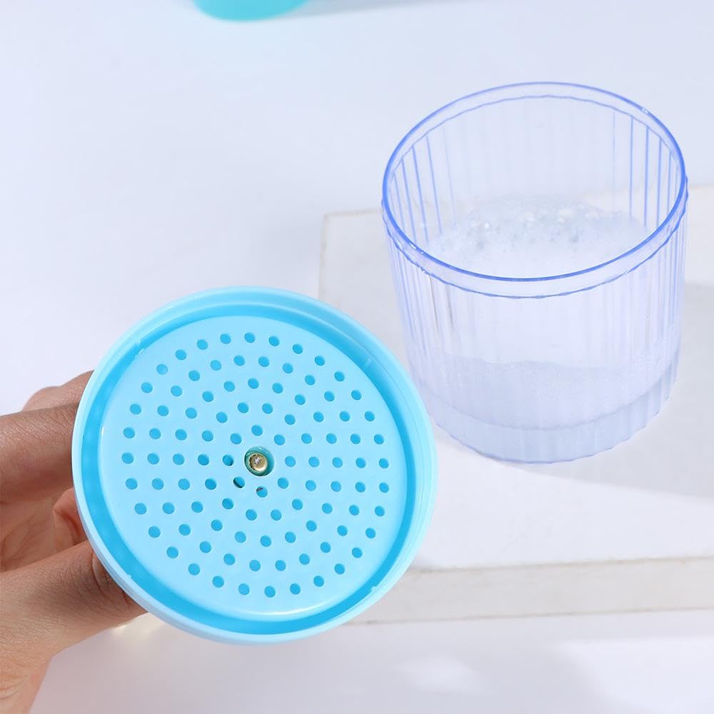 Pokinge 2-Pack Transparent Bubble Foam Maker Cup with Cat Ear Handle - Manual Facial Cleanser Foamer for Deep Cleansing | Perfect for Skincare Routine, Travel & Spa Days