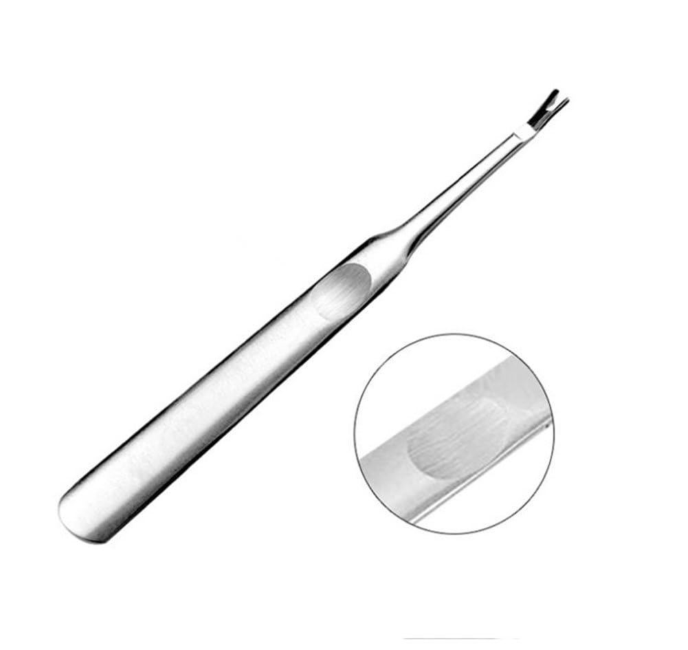 ZAUKY Professional Stainless Steel Cuticle Pusher & Nail Cleaner - 1PC Manicure Pedicure Tool for Dead Skin & Callus Removal - Durable Nail Art Accessories for Salon & Home Use - Perfect for Unisex Adults & DIY Nail Care