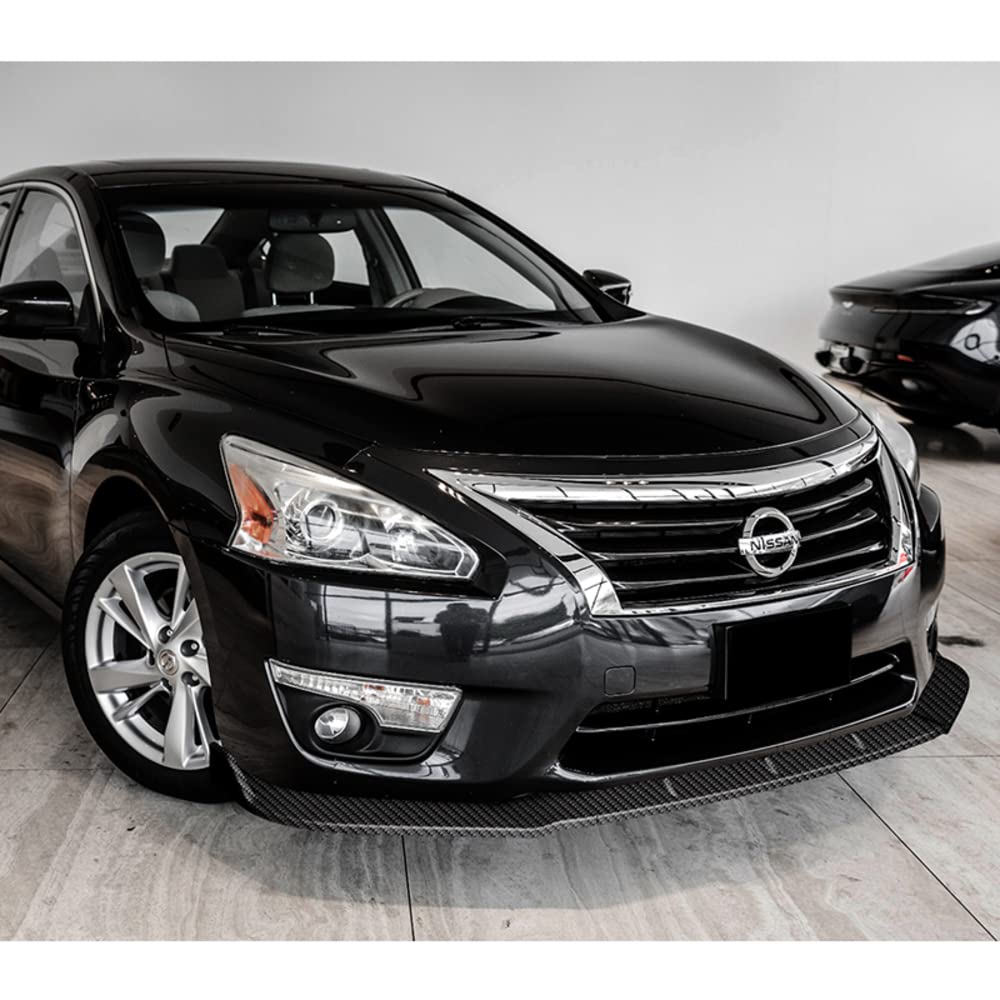 Q1-TECH 9-Piece Front Bumper Body Kit with Lip, Side Skirt Extensions & Diffuser for 2013-2015 Nissan Altima Sedan - Carbon Fiber Spoiler Air Chin Splitter - Perfect for Car Customization & Street Racing Style