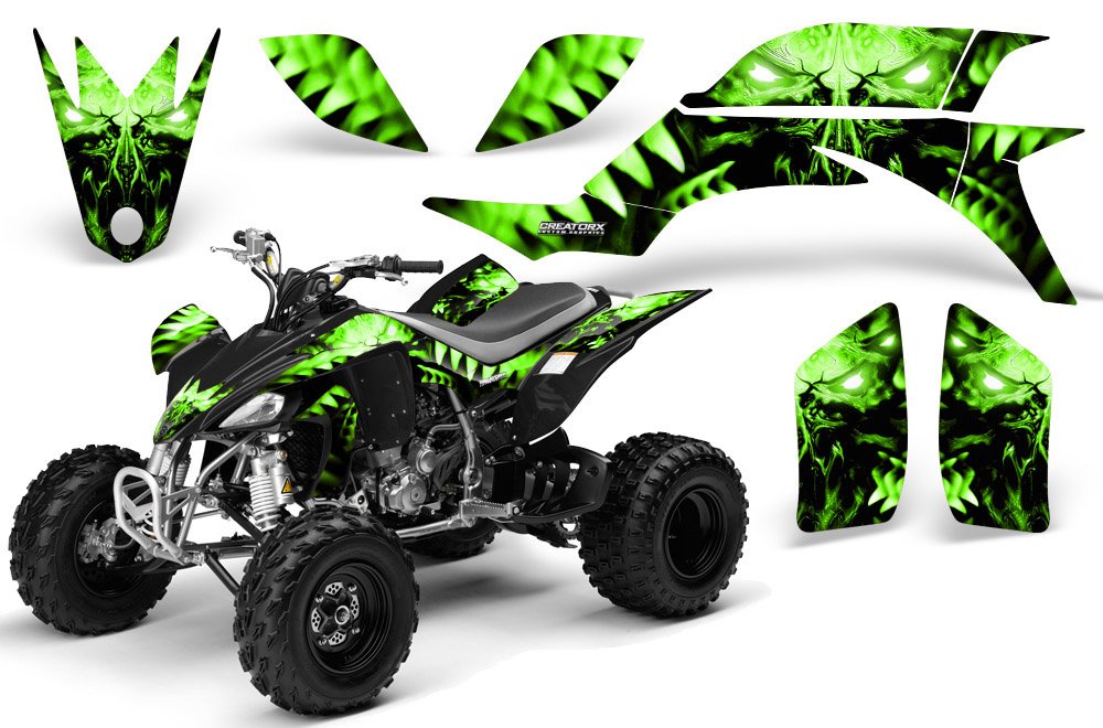 Yamaha YFZ 450 ATV Graphics Kit - High-Quality Decals & Stickers in Replicator Green | Durable Vinyl Wrap for Off-Road Racing & Trail Riding