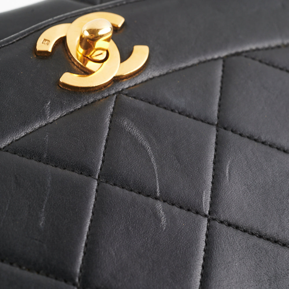 Chanel Medium Diana Black Leather Shoulder Bag - Luxury Designer Handbag for Women | Perfect for Work, Travel & Evening Events