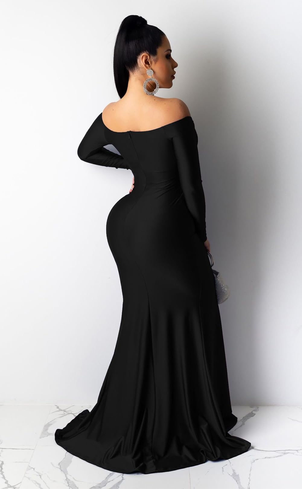 Sexy Off Shoulder Prom Evening Gowns for Women - Elegant V Neck Short Sleeve Wrap Formal Dress with High Slit - Perfect for Wedding Guest, Cocktail Party, and Special Occasions