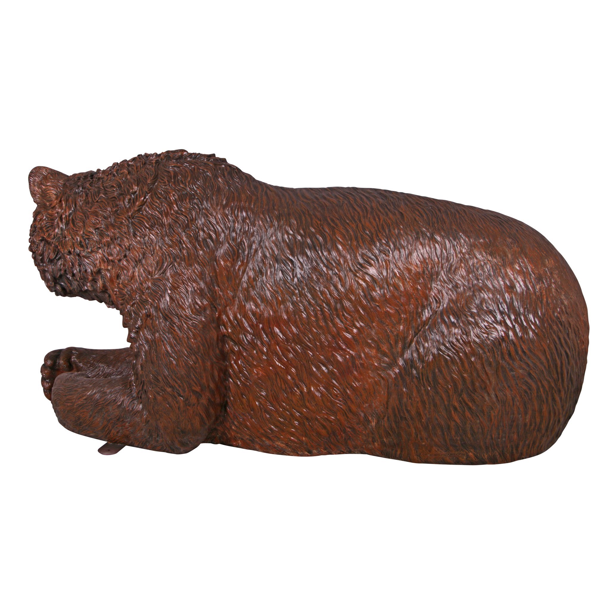 Design Toscano Brawny Grizzly Bear Outdoor Garden Bench - 79 Inch Resin Sculptural Seat with Brown Finish - Perfect for Patio, Lawn, and Backyard Decor