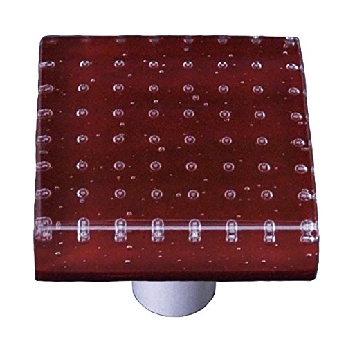 Square Knob - Aluminum Post Finish in Deep Red - Perfect for Cabinets, Drawers, and Furniture Hardware