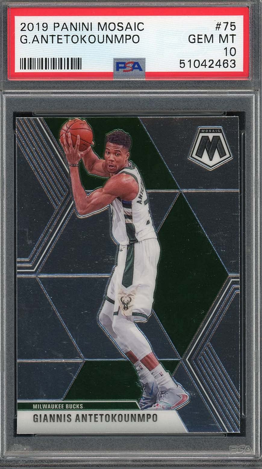 Giannis Antetokounmpo 2019 Panini Mosaic Basketball Card #75 PSA 10 Gem Mint - Rare Collectible Sports Memorabilia for NBA Fans & Card Collectors - Perfect for Display, Investment & Trading