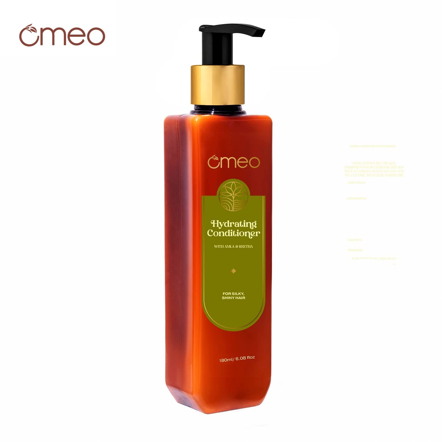 Omeo Hydrating Hair Conditioner with Reetha & Amla Extracts - Deep Cleansing, Strengthening & Nourishing Formula | Reduces Combing Damage for Men & Women (180ml) | Perfect for Dry, Damaged Hair & Daily Hair Care Routine