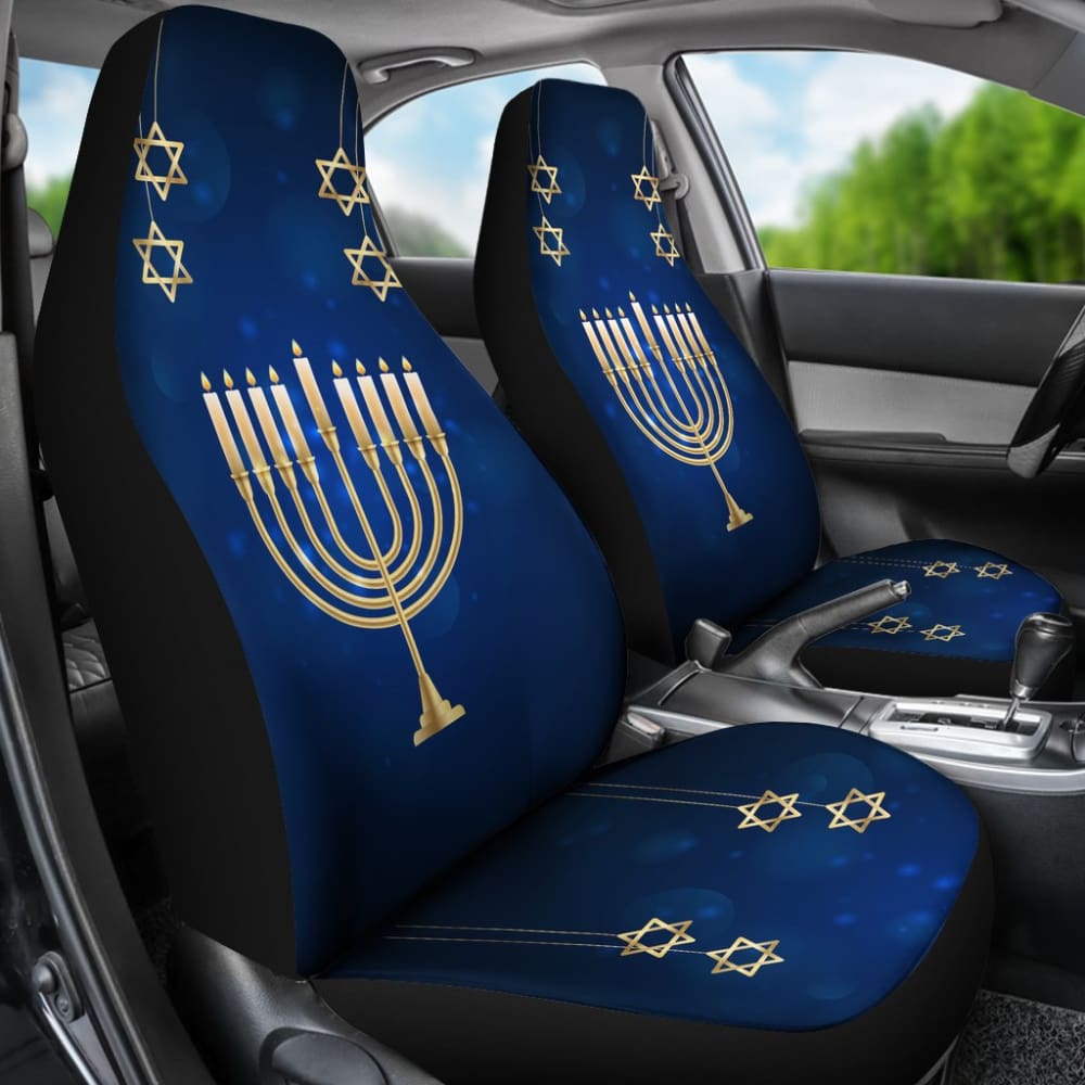 Hanukkah Themed Car Seat Covers - Premium Print Design 210201 - Perfect for Holiday Travel & Jewish Celebrations