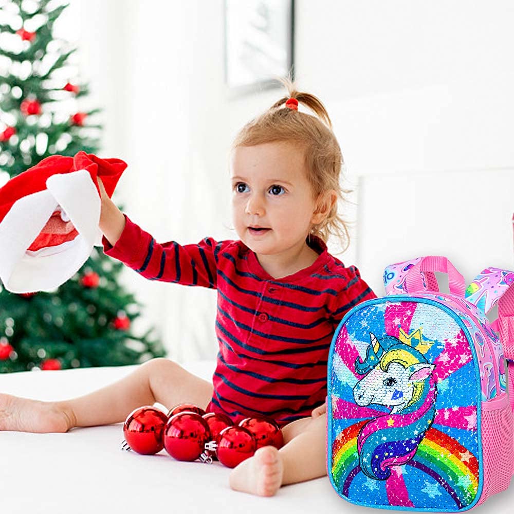 AGSDON Toddler Backpack with Removable Safety Leash - 9.5 Inch Cute Unicorn Design Baby Bookbag for Boys & Girls - Perfect for Travel, Daycare, and Outdoor Adventures