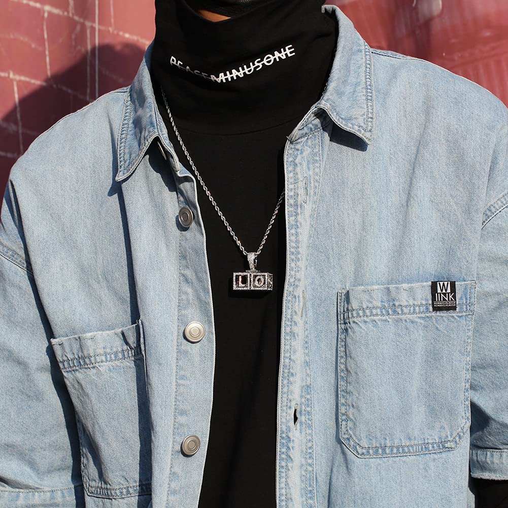Custom Personalized Cube Dice Letter Pendant Necklace - Iced Out Simulated Diamond Hip Hop Chain for Men & Women | Perfect for Gifts, Parties, and Streetwear Fashion