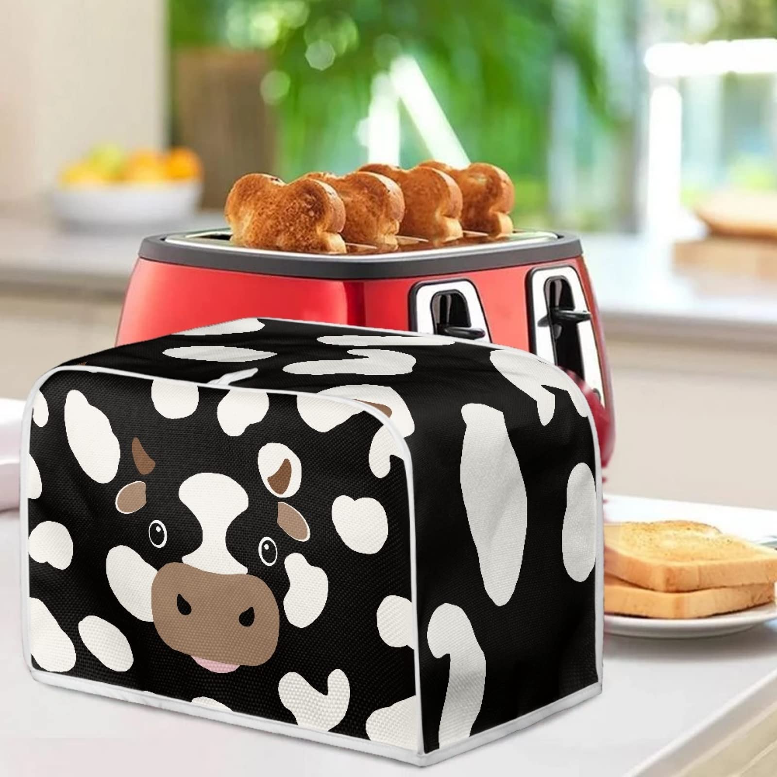 Washable Horse & Cow Pattern 2-Slice Toaster Cover - Durable Kitchen Appliance Protector for Toasters & Bread Makers | Perfect for Country Style Kitchens & Farmhouse Decor