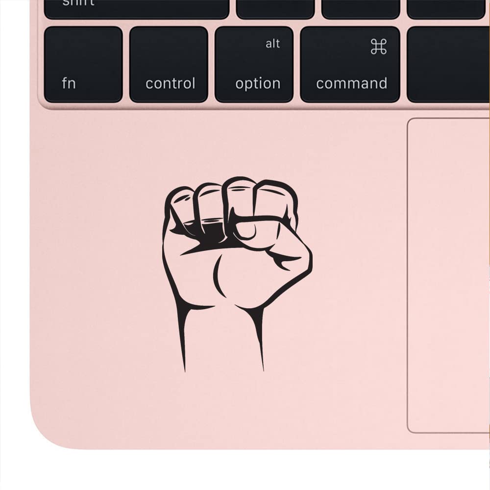Premium Waterproof Vinyl Decal Stickers - Raised Fist Punch (Black, Set of 2) for Laptop, Phone, Helmet, Car Window, Bumper, Mug & Wall Decoration - Ideal for Activism, Protest Signs, Personal Expression & DIY Projects