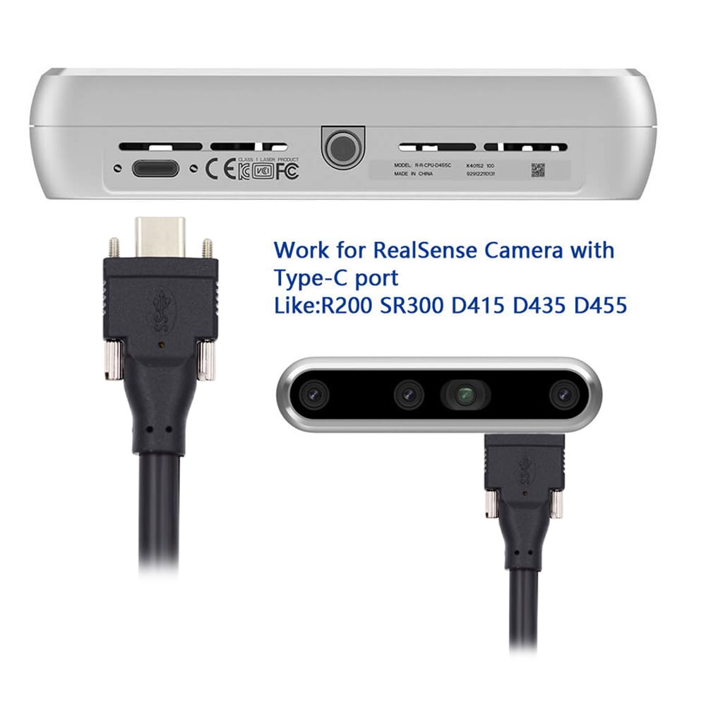 USB C to USB 3.0 Cable with Locking Connector - for Camera & Panel Mount