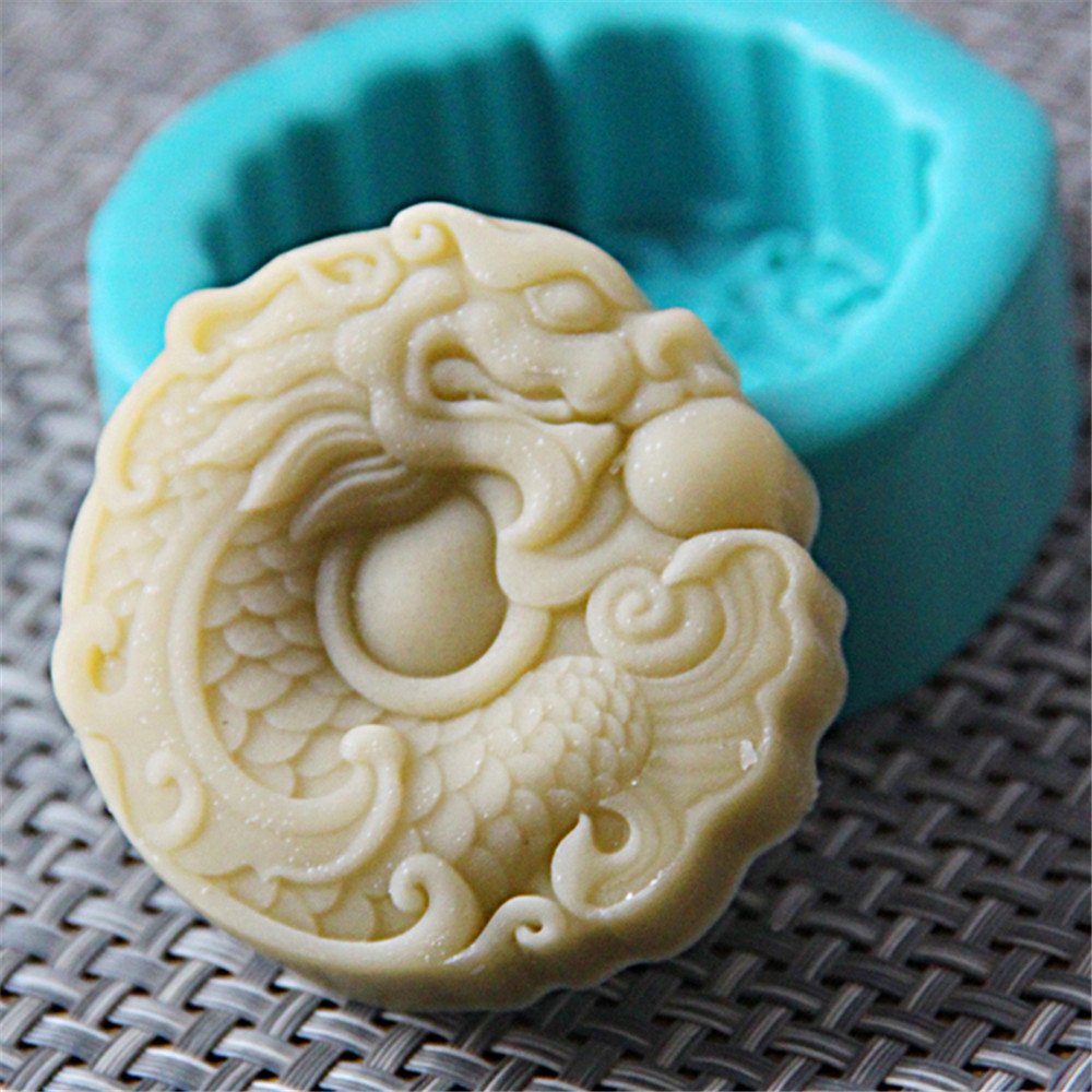 Premium Dragon Silicone Soap Molds for DIY Handmade Soap, Candles & Resin Crafts - Heat-Resistant, Reusable & Flexible Soap Making Molds for Bath, Spa & Home Decor (Set of 8)