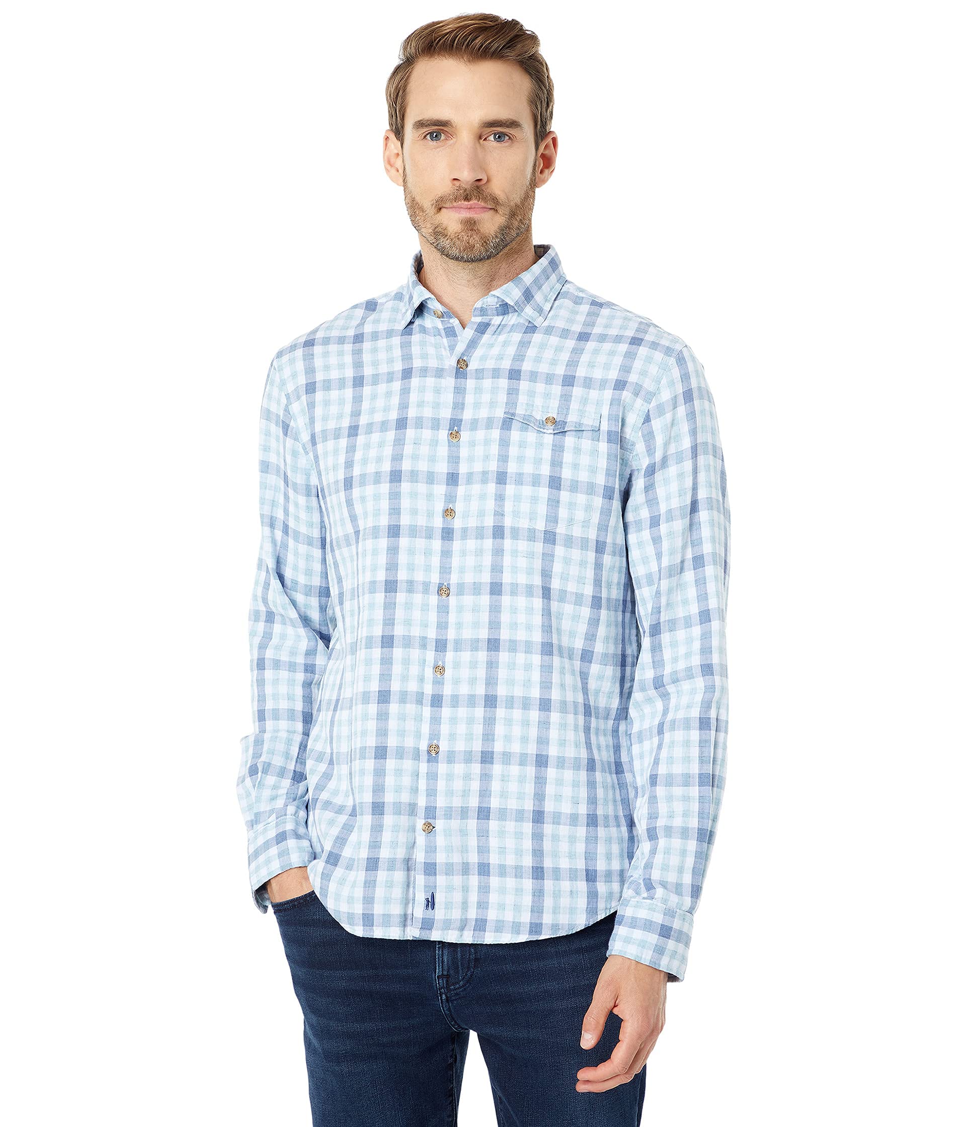 Johnnie-O Jordy Surflannel Shirt for Men - Comfortable Flannel Surf Shirt with Stylish Plaid Design - Perfect for Beach, Surfing & Casual Wear