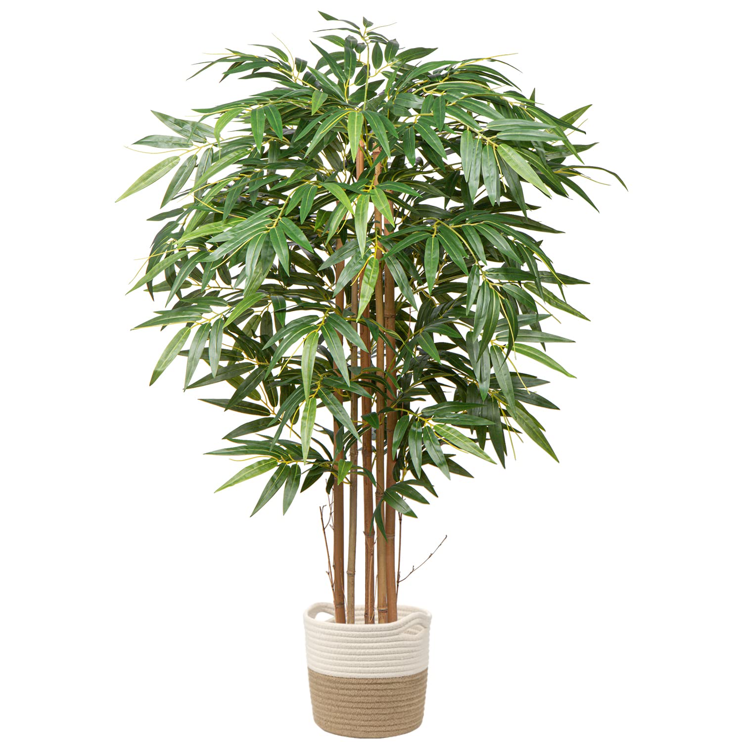 5 Ft Tall Artificial Bamboo Silk Tree - 60in Faux Bamboo Plant for Indoor/Outdoor Decor - Large Floor Potted Plants Perfect for Living Room, Office, Garden & Patio Decorations