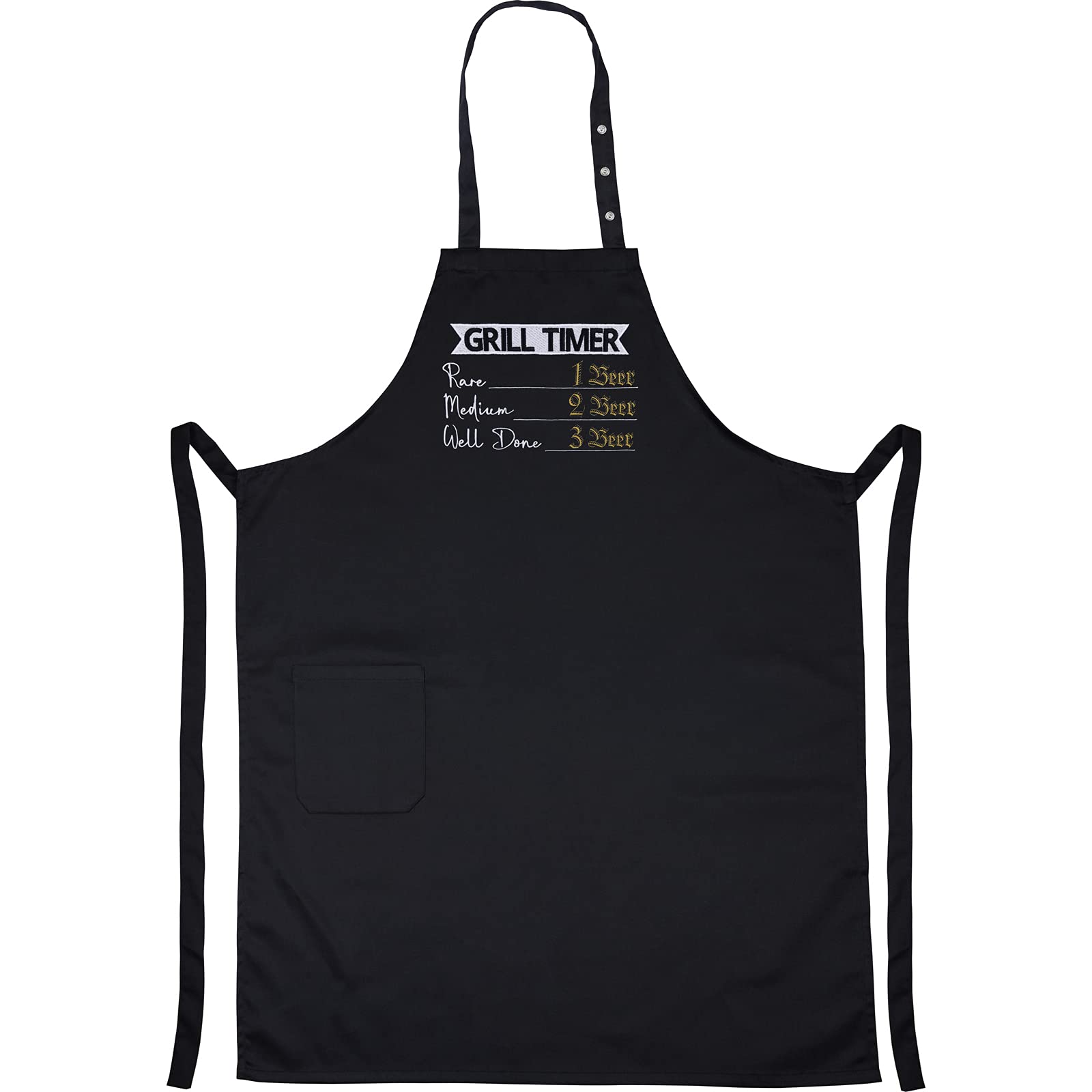 Grillmaster Dad Cooking Apron - Adjustable Kitchen Apron with Pocket & Neck Strap | Perfect for BBQ, Grilling, Cooking & Baking
