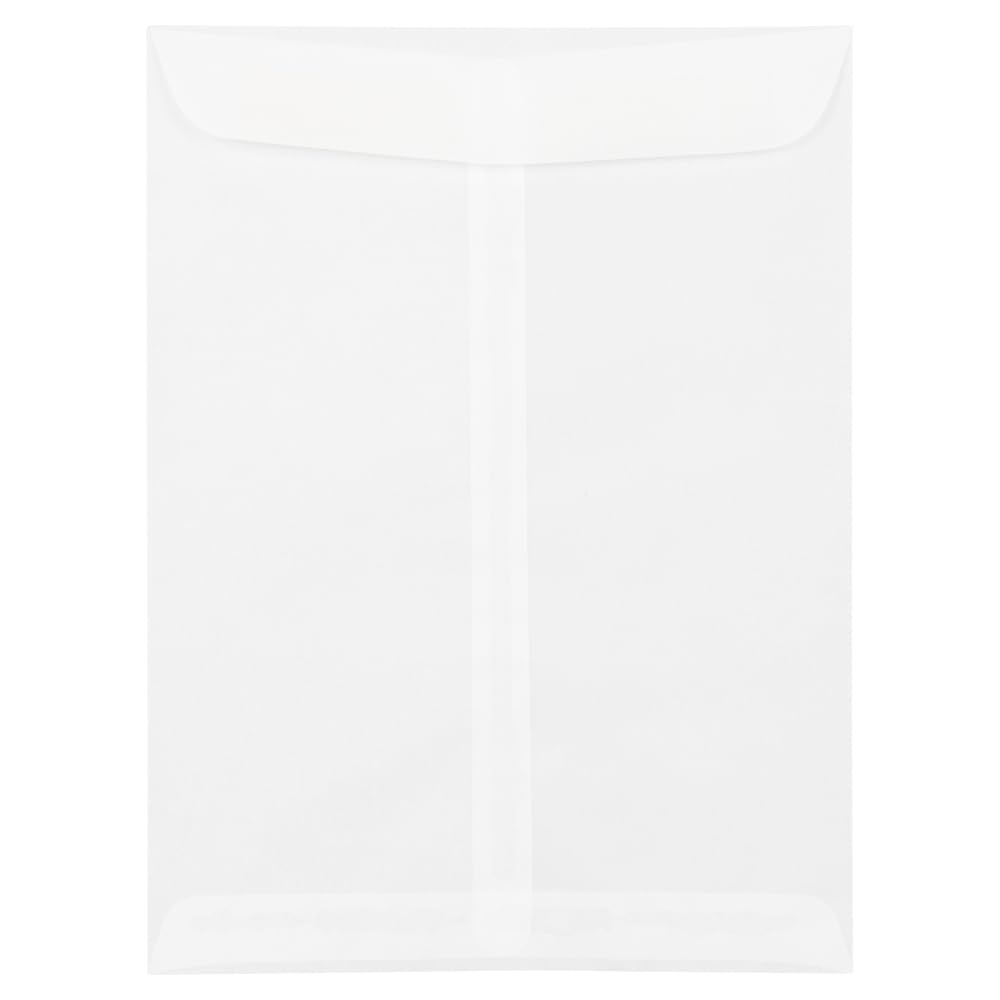 JAM PAPER 9 x 12 Inch Clear Translucent Vellum Envelopes - Open End Catalog Envelopes Bulk Pack of 250 - Perfect for Wedding Invitations, Business Mailers & Document Protection