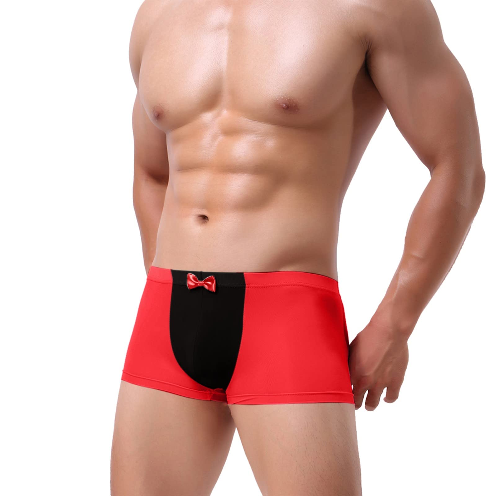 Breathable Silk Men's Underwear with Bowknot Design - Comfortable Mid-Rise Boxer Briefs for Everyday Wear | Perfect for Work, Gym & Sleep