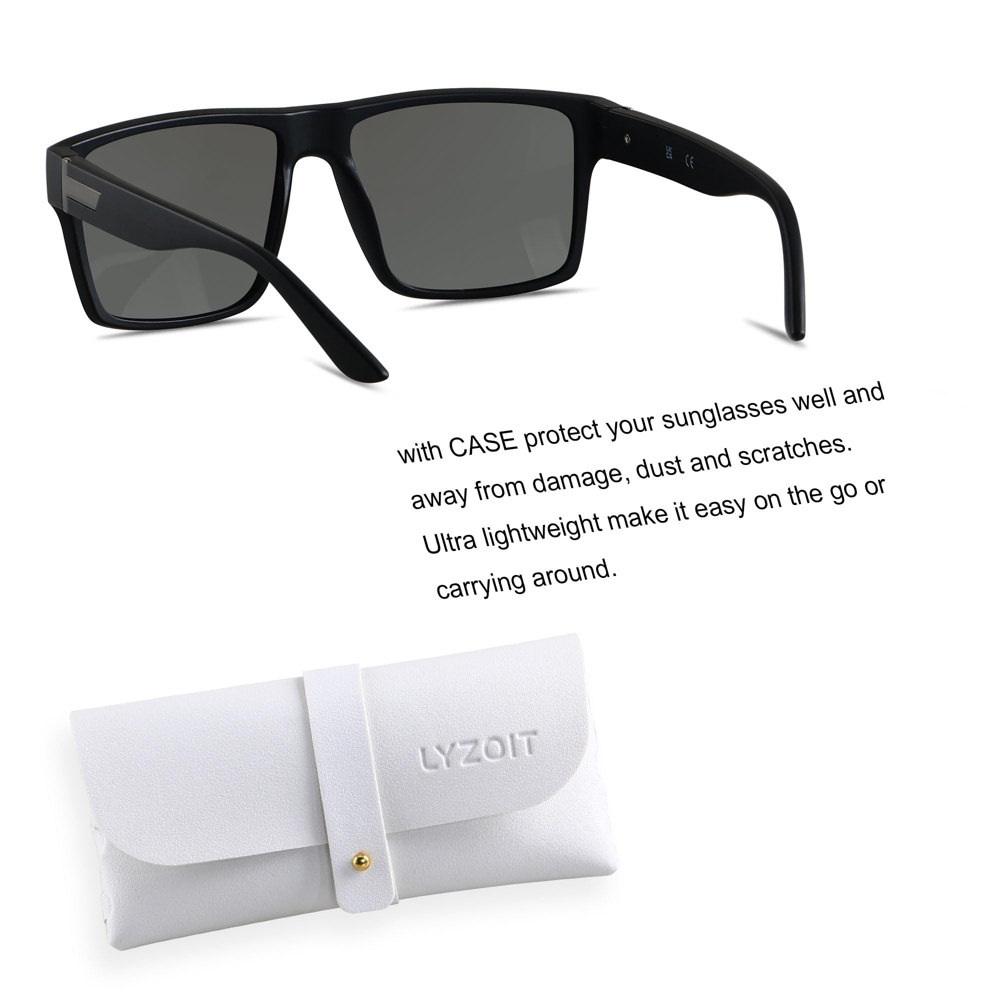 LYZOIT Square Polarized Sunglasses for Men & Women - UV Protection, Oversized Rectangle Shades for Driving, Beach & Outdoor Activities