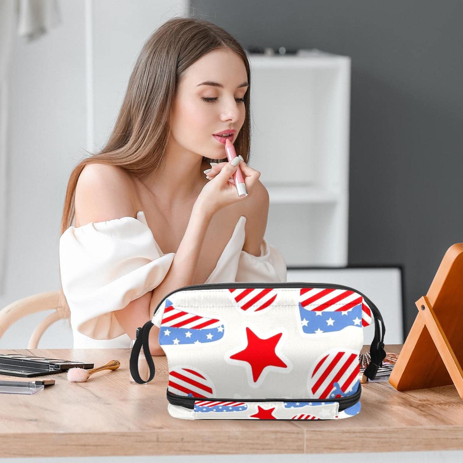 Hanging Travel Toiletry Bag for Women & Men - Waterproof Cosmetic Makeup Organizer with Hooks | Perfect for Independence Day, Camping, Gym & Vacation Travel Accessories
