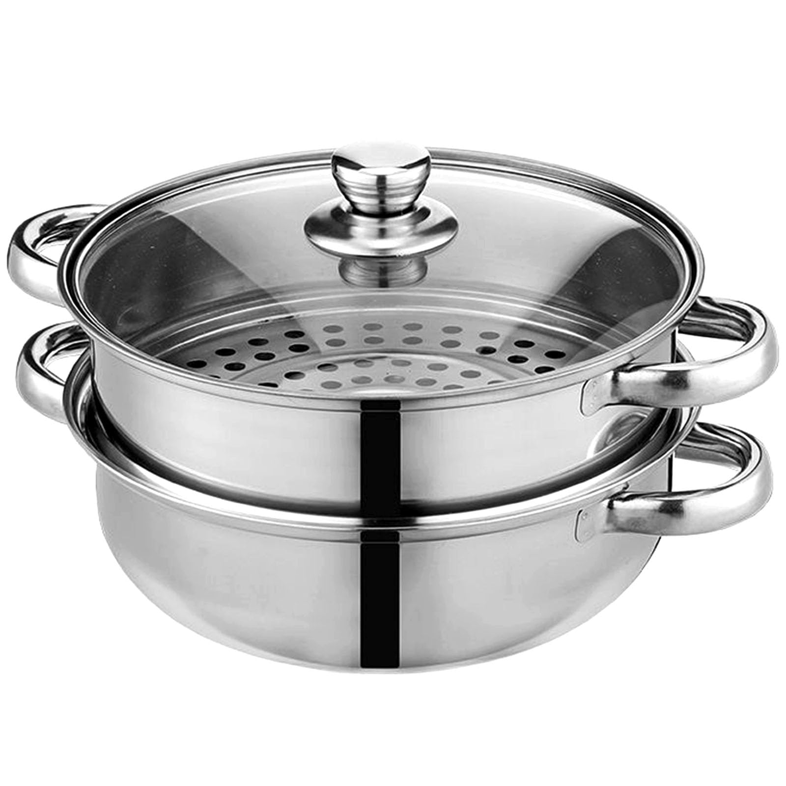 11 Inch Stainless Steel Steamer Pot - 2-Tier 18/8 Multipurpose Cookware with Lid for Vegetables, Dumplings, Stocks & Sauces | Perfect for Healthy Cooking, Meal Prep & Asian Cuisine