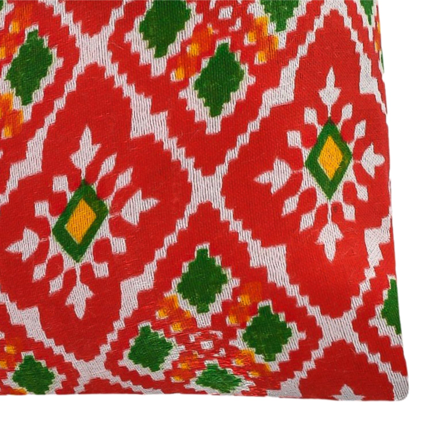 Kuber Industries Silk Wedding Potli Bag with Drawstring Closure - 7x9 Inch Medium Size, Pack of 4 - Perfect for Weddings, Baby Showers, Christmas Gifts & Special Occasions - Elegant Red Patola-Print Design