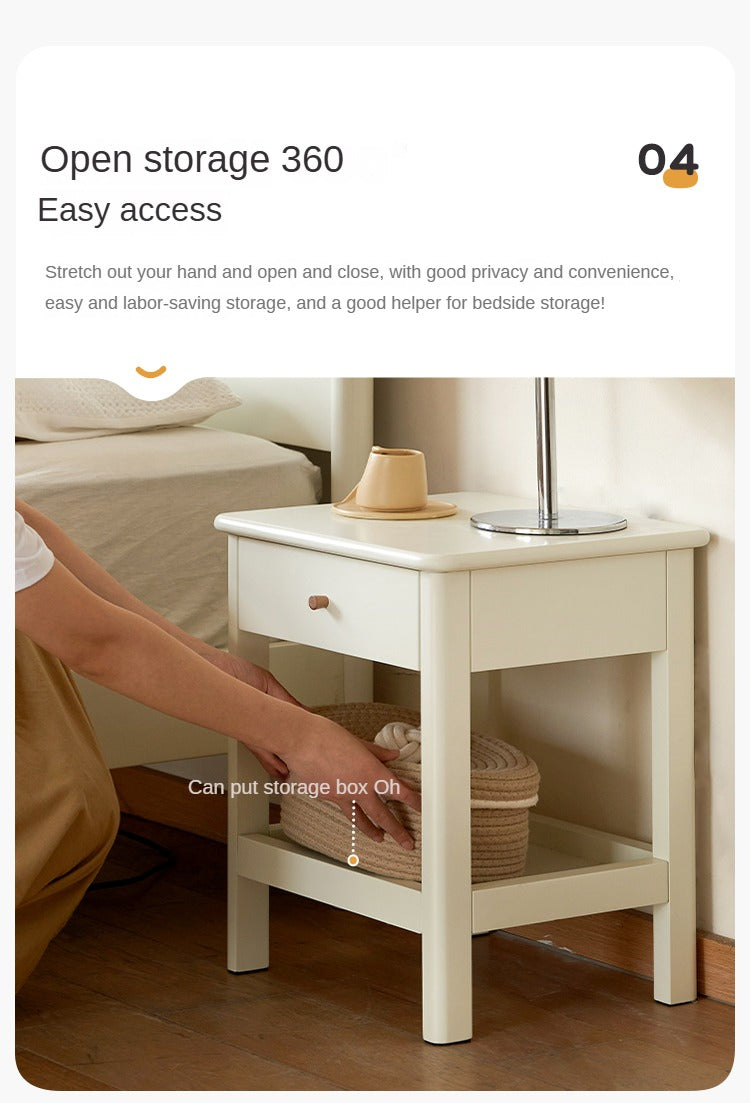 Solid Pine Wood Single Drawer Nightstand - Sturdy Bedside Table for Bedroom, Living Room, or Office - Perfect for Storage & Decor