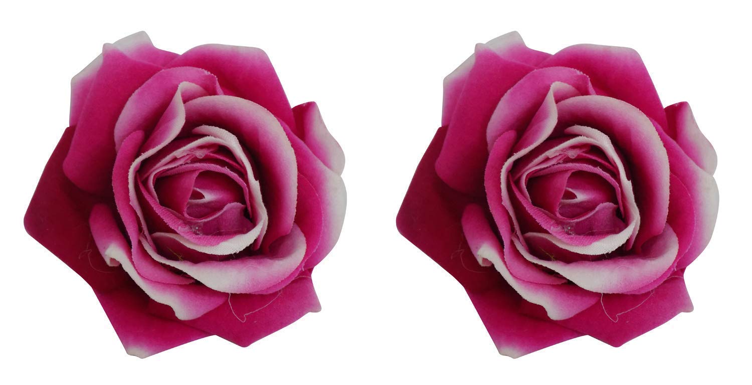 AATIRA Handmade Rose Floral Hairpin - Red Bridal Hair Clip for Weddings, Parties & Special Events - Pack of 4 Romantic Hair Accessories (Perfect for Brides, Bridesmaids, Prom & Formal Occasions)