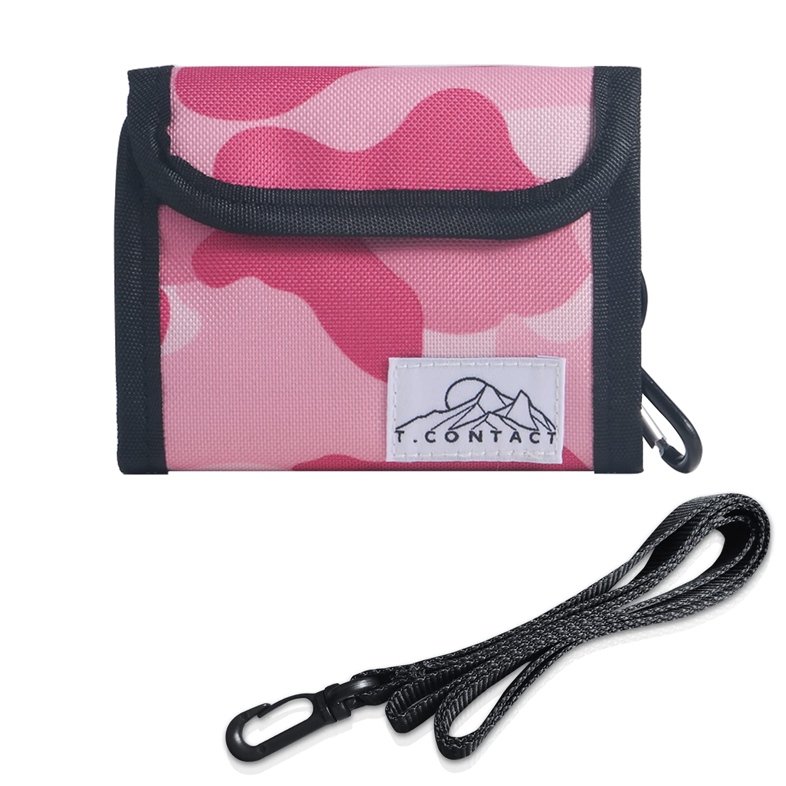 T.CONTACT Zippered Neck Wallet & Lanyard - RFID Blocking Travel Money Belt with Card Holder & Coin Purse for Men, Women, Teens - Perfect for Airports, Festivals & Daily Use (Pink)