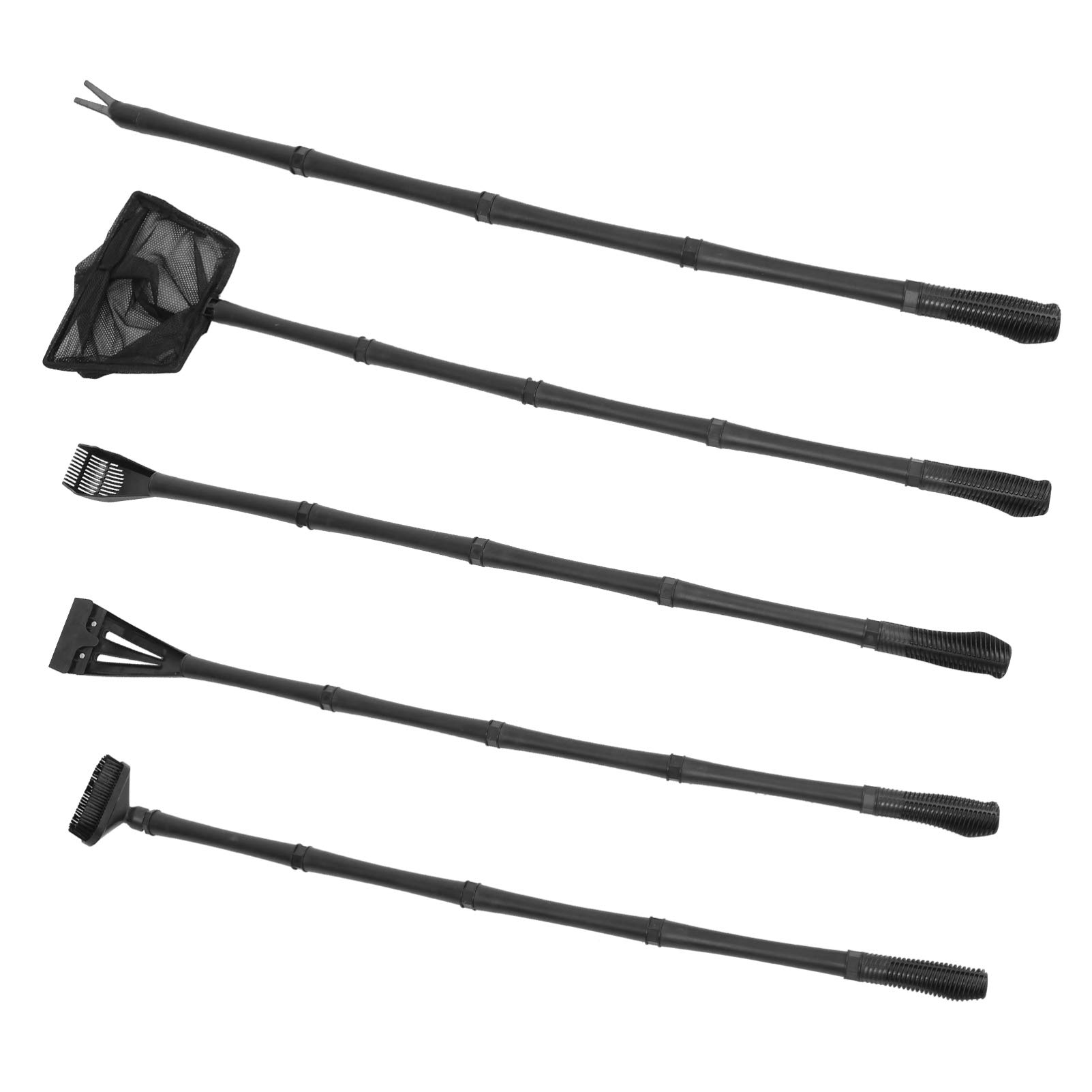 POPETPOP 5-in-1 Aquarium Cleaning Kit - Fish Tank Brush, Algae Scraper, Sponge & Scrubber Pad - Essential Fish Tank Cleaning Tools for Freshwater & Saltwater Aquariums - Perfect for Glass & Acrylic Tanks