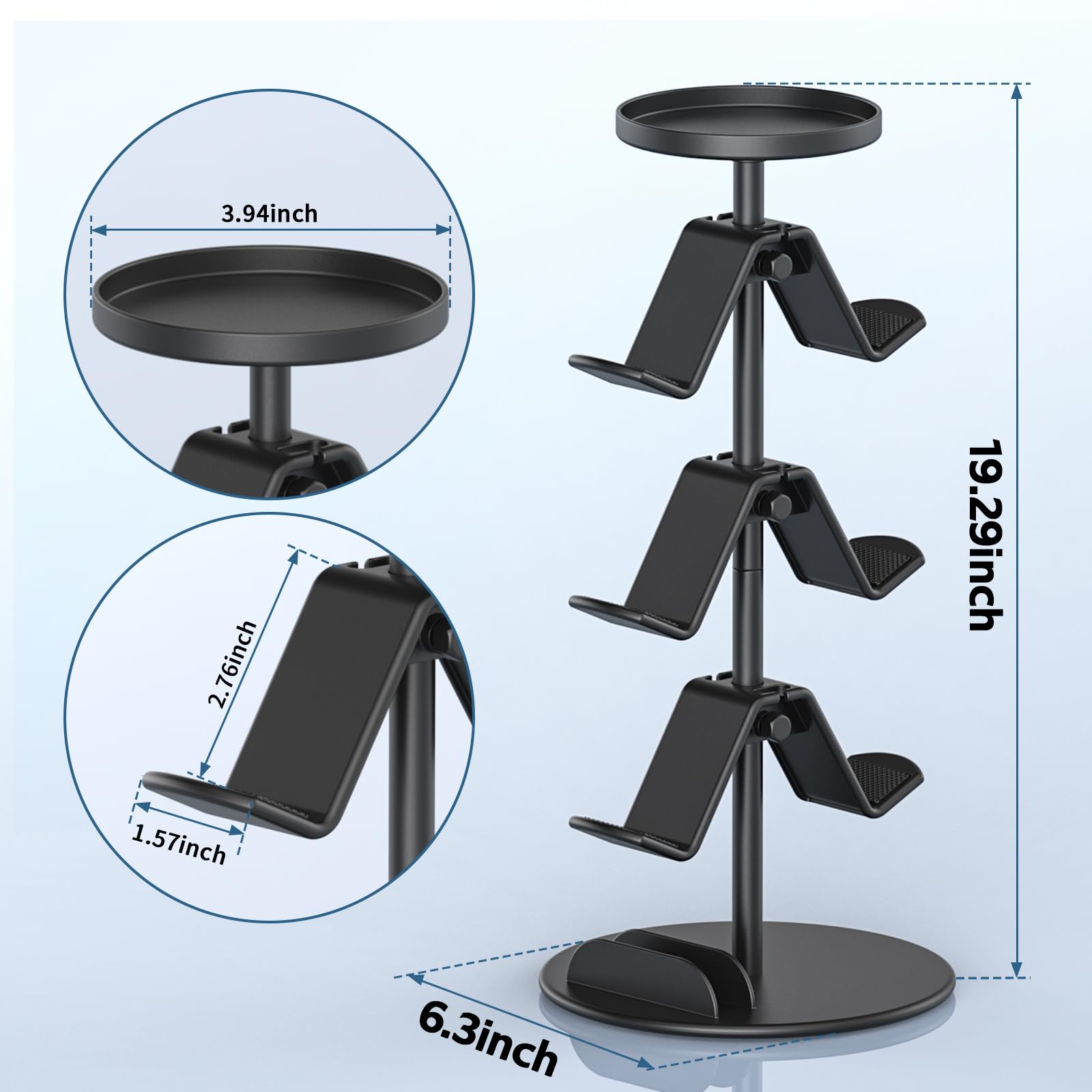 Universal Multi-Layer Adjustable Game Controller Stand & Headphone Holder - Compatible with Xbox, PS4, PS5, Nintendo Switch & PC Gaming Accessories (4 Layers) - Perfect for Organized Gaming Setup & Headset Storage