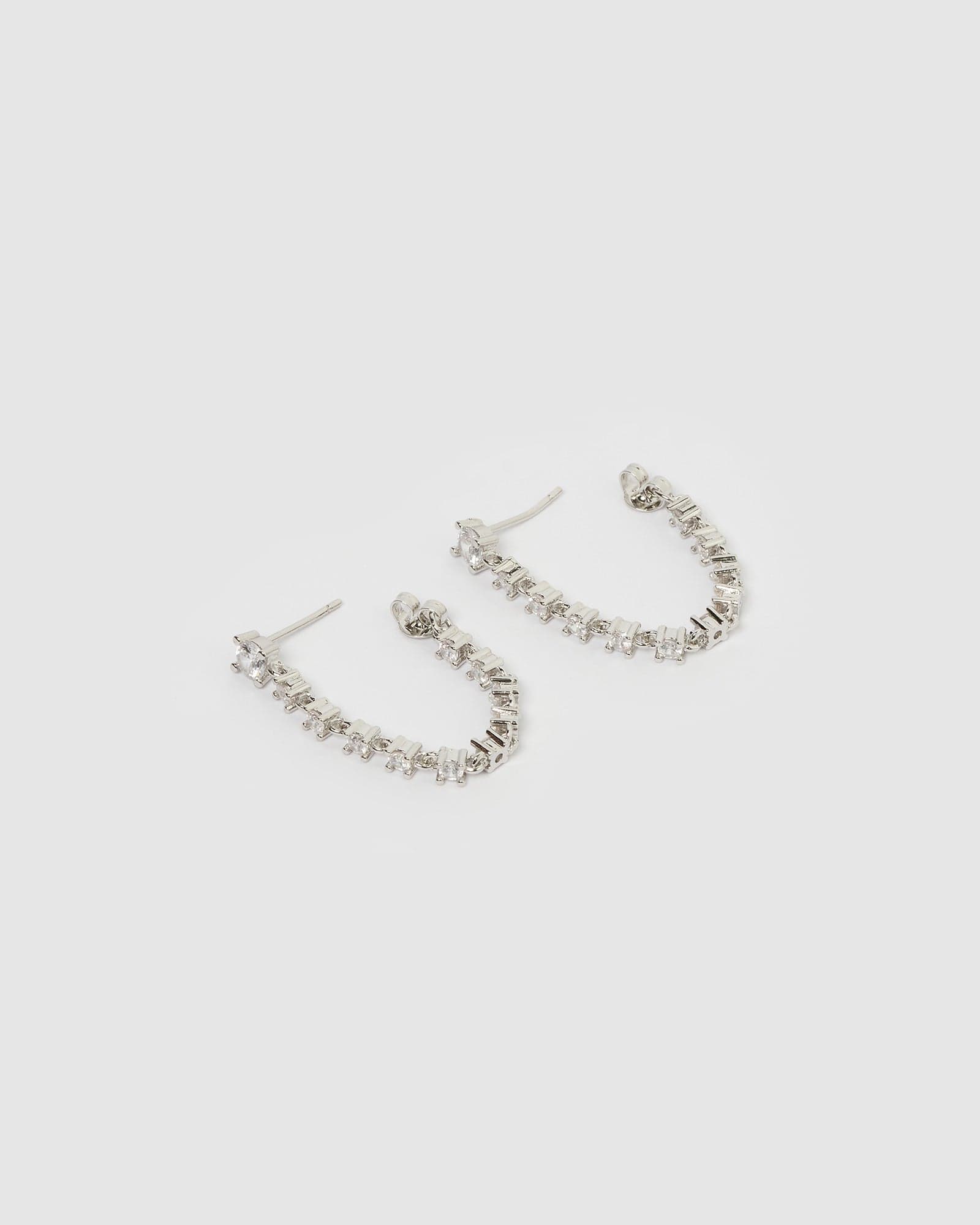 Izoa Alicia Drop Stud Earrings - Sterling Silver Dangle Earrings for Women | Perfect for Parties, Weddings & Everyday Wear