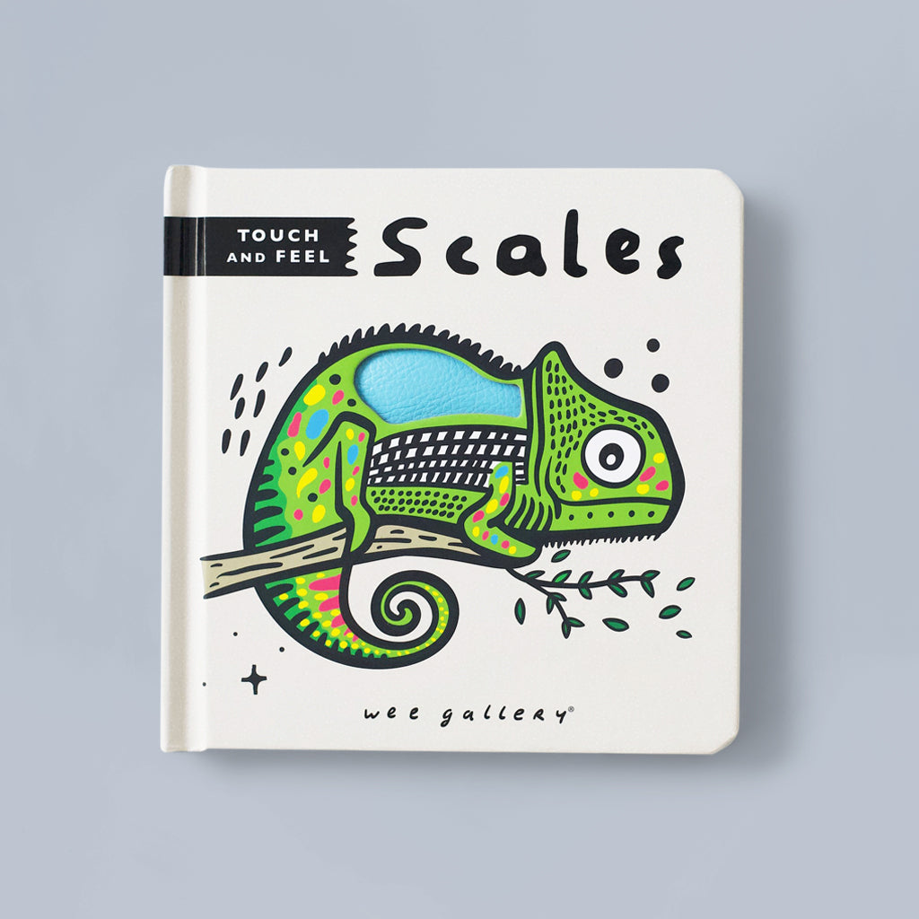 Wee Gallery Touch and Feel Book - Animal Scales Textured Sensory Board Book for Babies & Toddlers - Perfect for Early Learning, Baby Shower Gifts, and Interactive Playtime