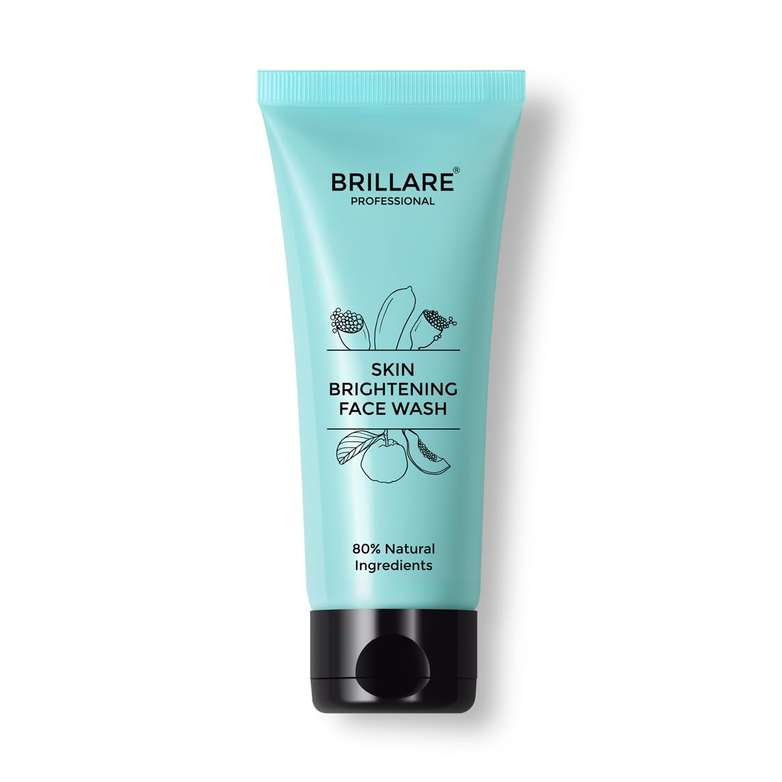 Brillare Professional Skin Brightening Face Wash with Lime Caviar, Papaya & Multifruit Extract - Brightens Pigmented, Tanned Skin & Reduces Dark Spots (100ml) - Perfect for Daily Skincare Routine & Glowing Complexion
