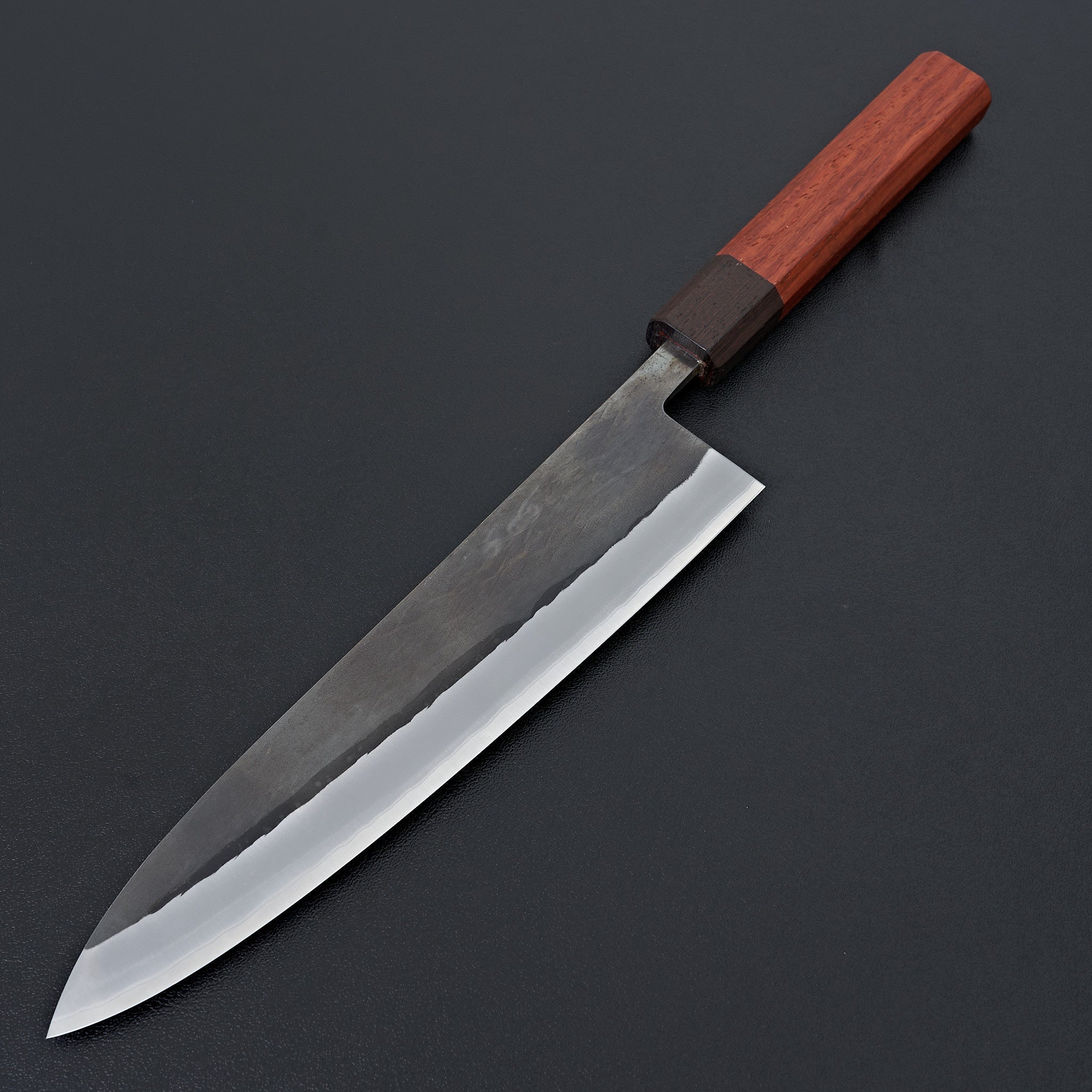 Hitohira TD Blue #2 Stainless Clad Kurouchi Gyuto 210mm Japanese Chef Knife with Padauk Handle - Perfect for Slicing, Dicing & Precision Cooking in Professional & Home Kitchens