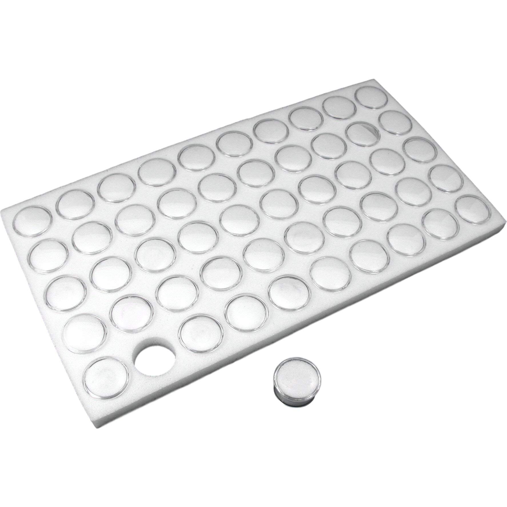 FindingKing 3-Pack White 50-Slot Gemstone Storage Display Box - Perfect for Jewelry Making, Crystal Organization & Bead Storage