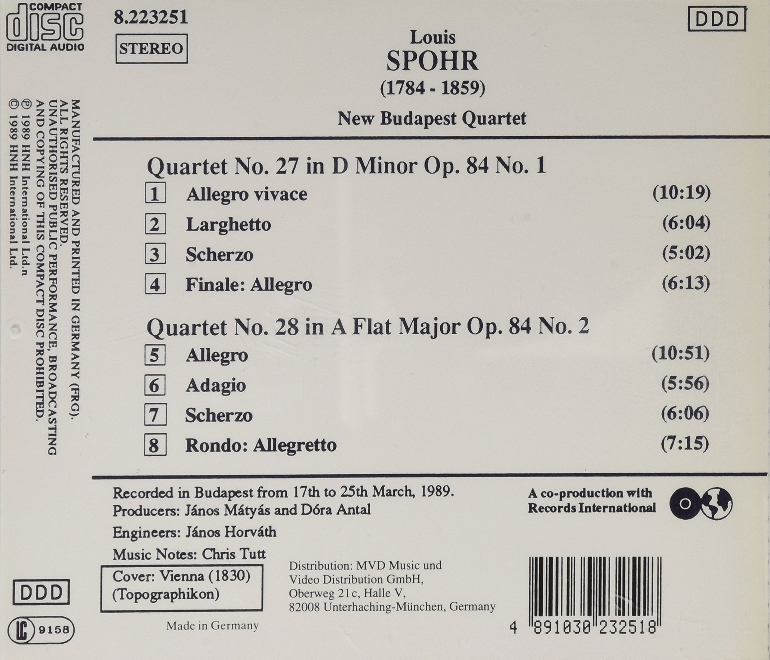 Spohr: Complete String Quartets, Vol. 1 | Classical Music CD Collection | Perfect for Home Listening & Music Study