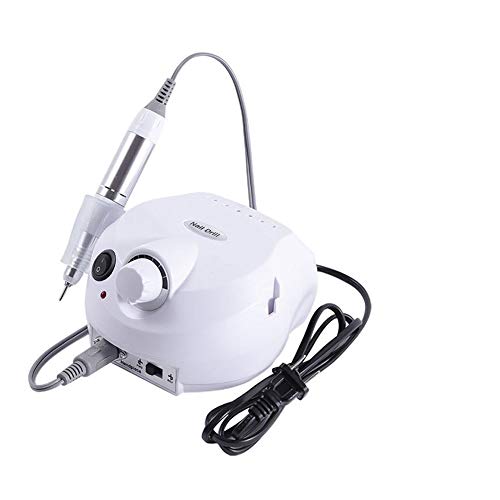 30000RPM Professional Electric Nail Drill Machine for Acrylic & Gel Nail Art - Pedicure Manicure Tool with Foot Pedal & Drill Bits - Salon & Home Use (White) - Perfect for Nail Salons, DIY Nail Art & At-Home Manicures