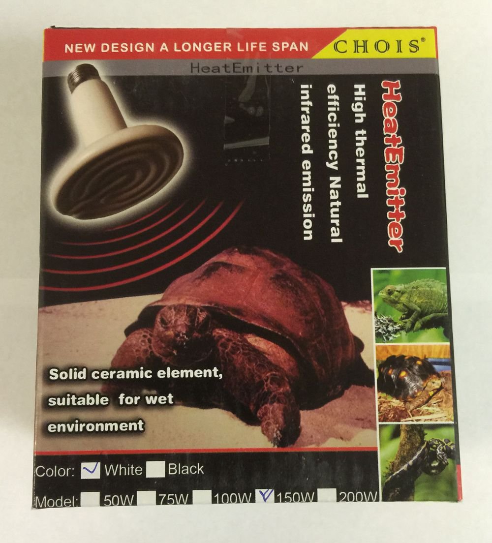 CHOIS 100W Black Infrared Heat Lamp for Plants, Reptiles & Pets - Ideal for Indoor Gardening, Turtle Tanks & Reptile Terrariums