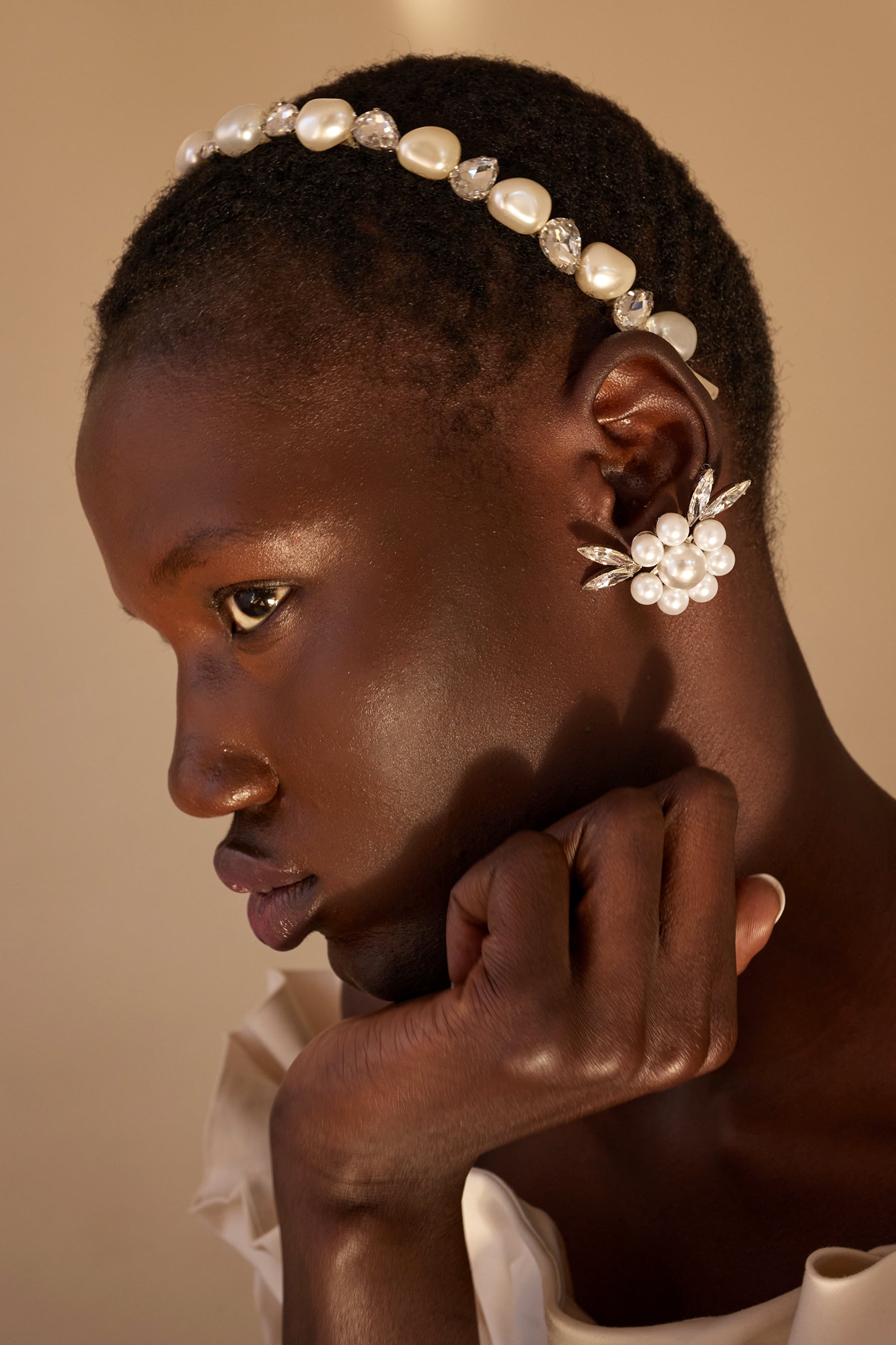 Hannah Floral Pearl and Crystal Earrings for Women - Elegant Dangle Drop Earrings for Wedding, Party & Special Occasions