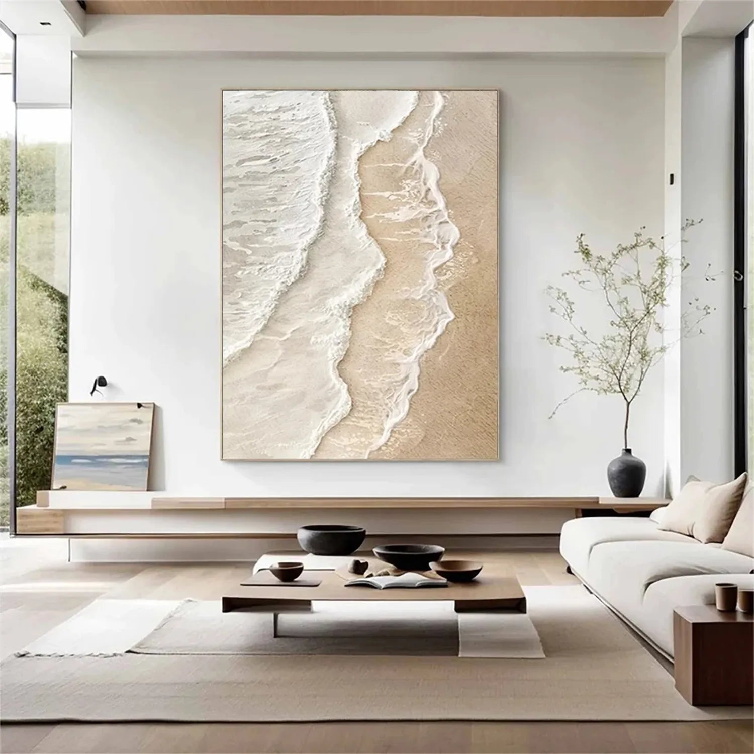 Ocean and Sky Painting #OS 206 - Handmade Canvas Wall Art for Home Decor, Office, Living Room, Bedroom