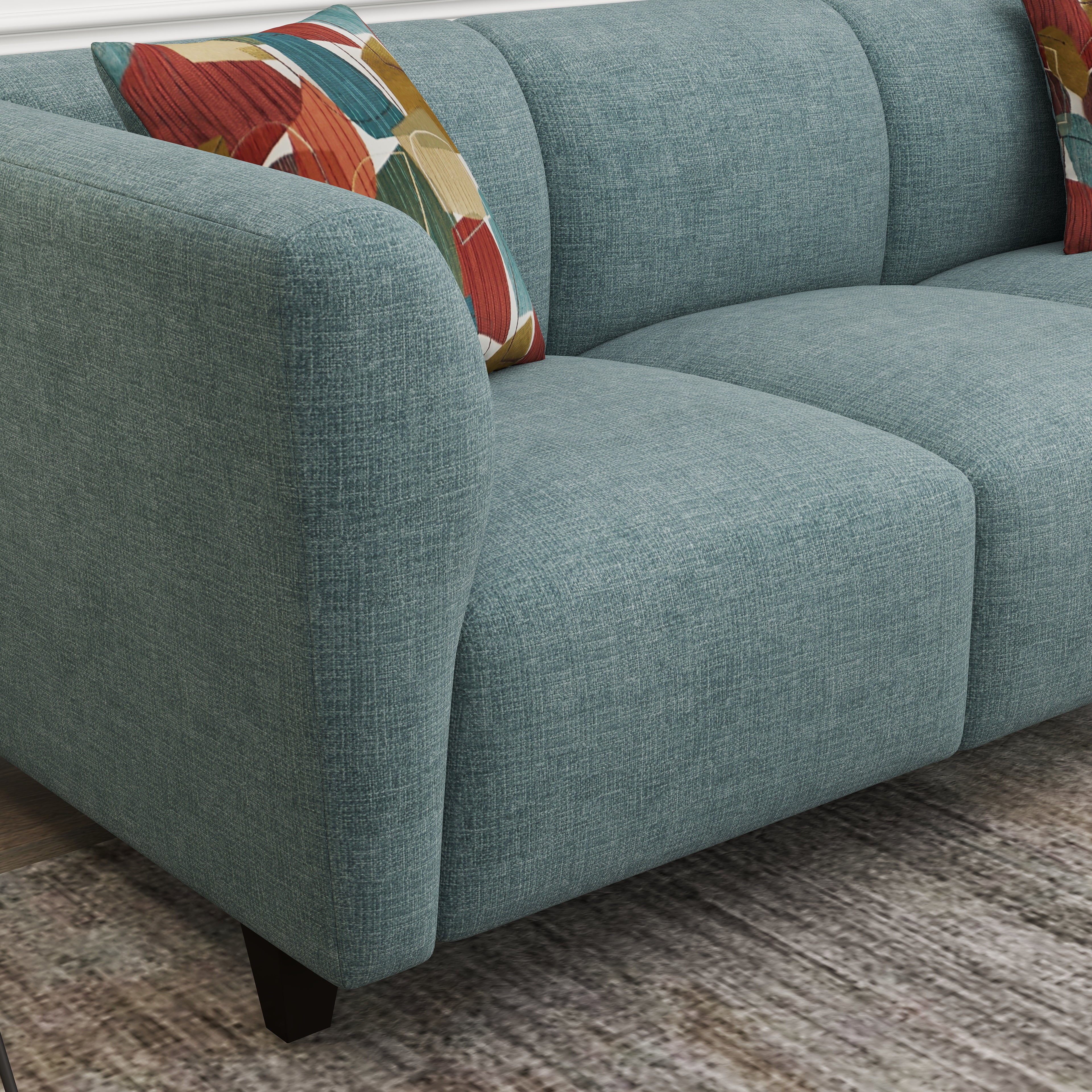 Roundhill Furniture Della Upholstered Stationary Sofa - Modern Living Room Couch with Soft Fabric, Comfortable Seating for Home, Office & Lounge Spaces