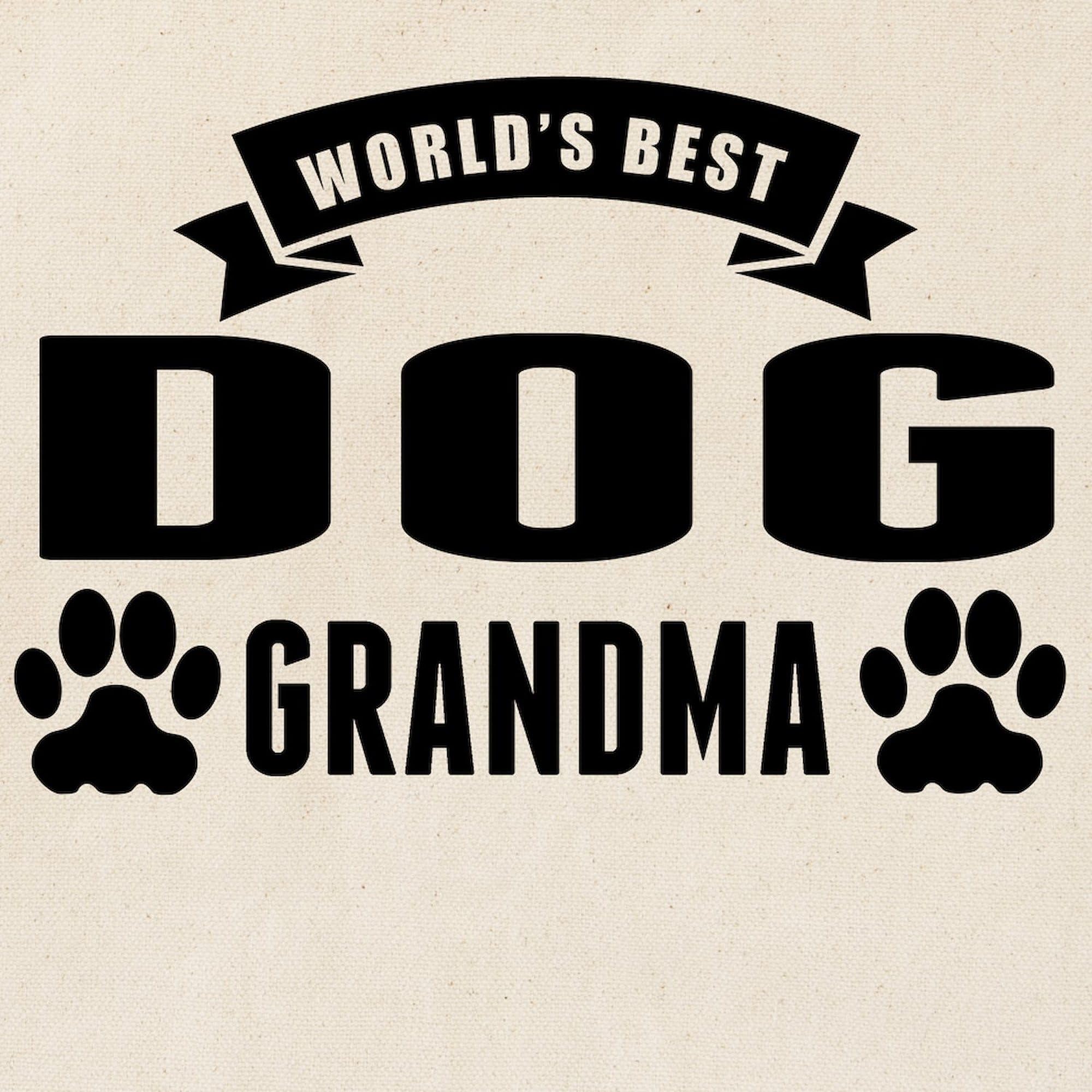 World's Best Dog Grandma Tote Bag - Natural Canvas Reusable Shopping Tote for Women - Perfect for Groceries, Beach Trips & Dog Park Outings
