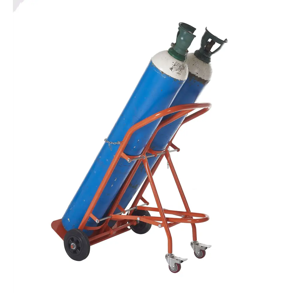 Heavy Duty Cylinder Trolley Cart - Gas Cylinder Hand Truck with 360° Swivel Wheels for Easy Transport - Perfect for Workshop, Garage, and Industrial Use