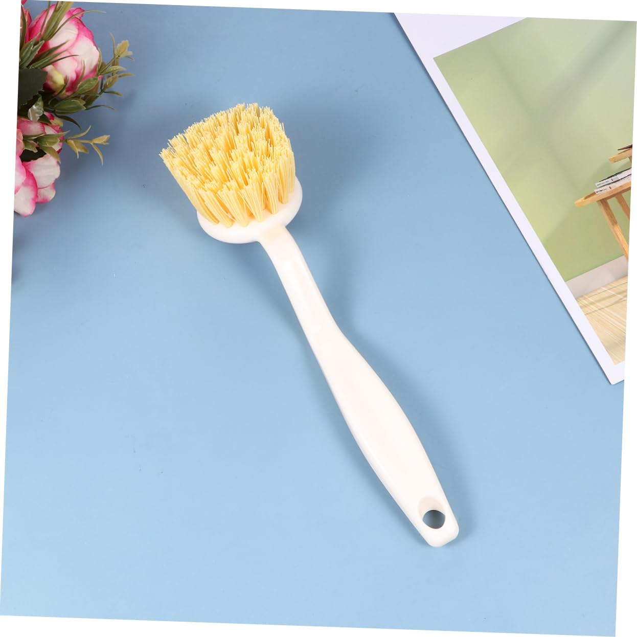 Cabilock 1-Piece Resin Dish Brush with Handle - Heavy Duty Pot Scrubber, Sponge & Kitchen Cleaning Brush for Washing Pans, Pots & Utensils - Perfect for Dishwashing, Sink Cleaning & Household Chores