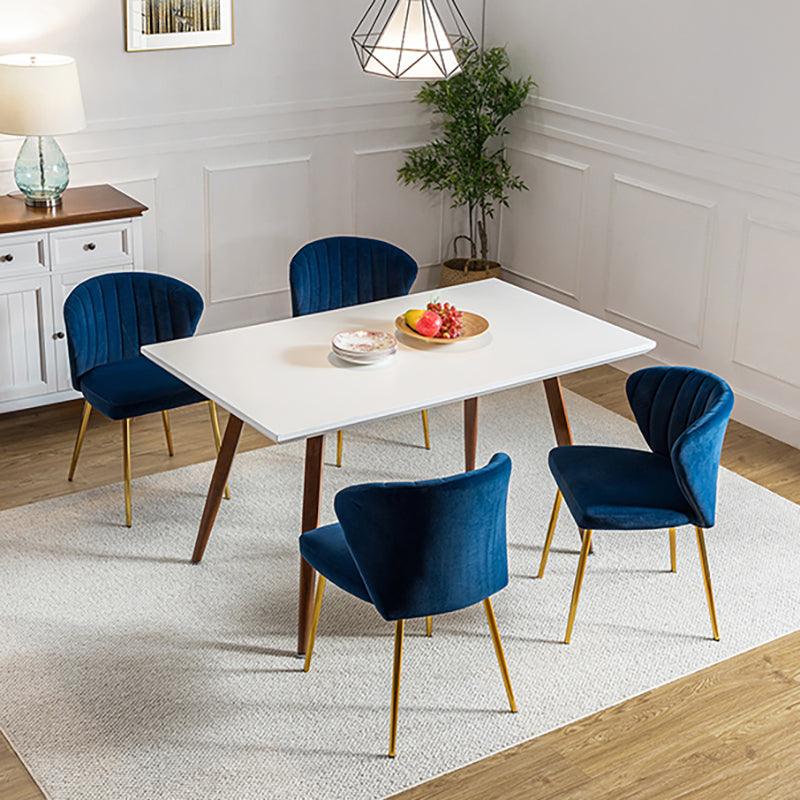 Modern Dining Chairs Set of 4 - Mid Century Metal Leg Side Chairs for Kitchen, Dining Room & Office - Aruna Contemporary Upholstered Seating